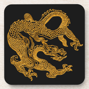 Golden oriental dragon 01 onderzetter