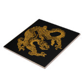 Golden oriental dragon 01 tegeltje (Zijkant)