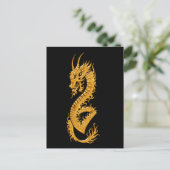 Golden oriental dragon 02 briefkaart (Staand voorkant)