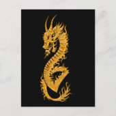 Golden oriental dragon 02 briefkaart (Voorkant)