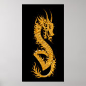 Golden oriental dragon 02 (links) poster (Voorkant)