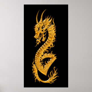 Golden oriental dragon 02 (rechts) poster