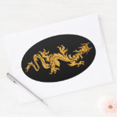 Golden oriental dragon 03 ovale sticker (Envelop)