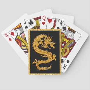 Golden oriental dragon 04 pokerkaarten