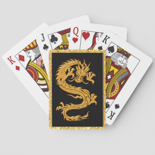 Golden oriental dragon 04 pokerkaarten (Achterkant)