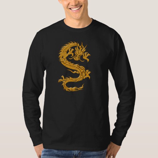 Golden oriental dragon 04 t-shirt (Voorkant)