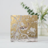 Golden Oriental Tea Garden met subtiele pauw Kaart (Staand voorkant)