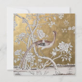 Golden Oriental Tea Garden met subtiele pauw Kaart (Achterkant)