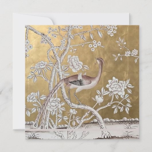 Golden Oriental Tea Garden met subtiele pauw Kaart (Voorkant)