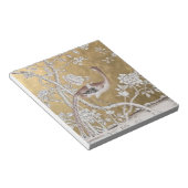 Golden Oriental Tea Garden met subtiele pauw Notitieblok (Schuin)
