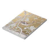 Golden Oriental Tea Garden met subtiele pauw Notitieblok (Linkerzijde)