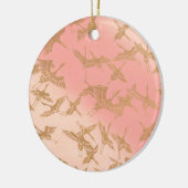 Golden Origami Crane Keramisch Ornament (Links)