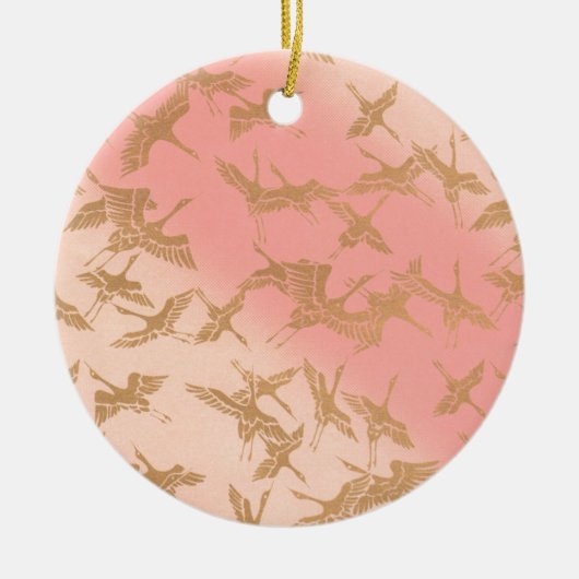 Golden Origami Crane Keramisch Ornament (Voorkant)