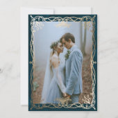 Golden Ornament Celestial Fantasy Ivy Bruiloft Kaart (Achterkant)