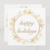 Golden ornament cirkel lijst kerstkaart (Voorkant / Achterkant)