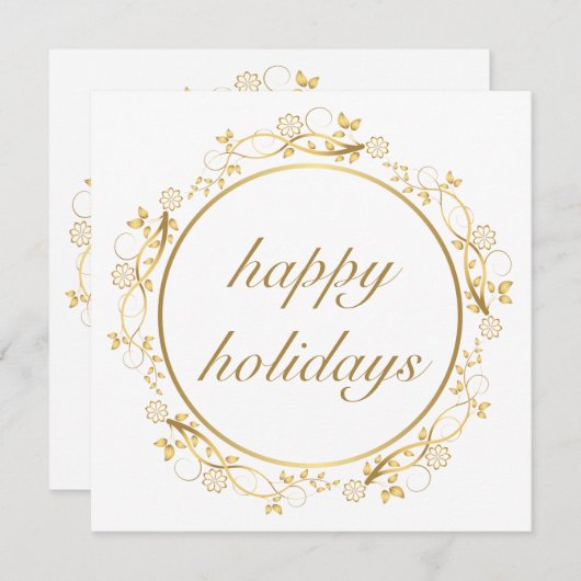 Golden ornament cirkel lijst kerstkaart (Voorkant / Achterkant)