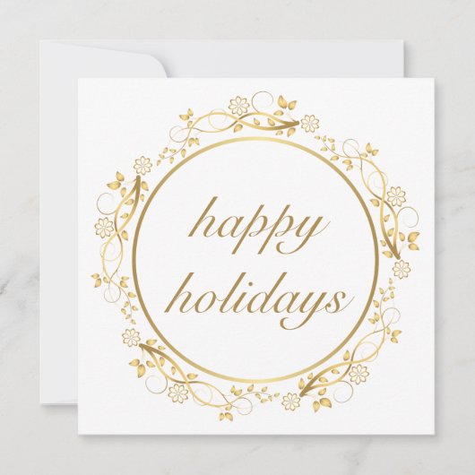 Golden ornament cirkel lijst kerstkaart (Voorkant)