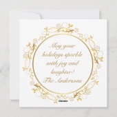 Golden ornament cirkel lijst kerstkaart (Achterkant)