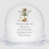 Golden Ornament Fairy Holiday Card Sneeuwbol (Achterkant)
