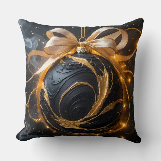 Golden Ornament Glamour Throw Pillow Kussen (Voorkant)
