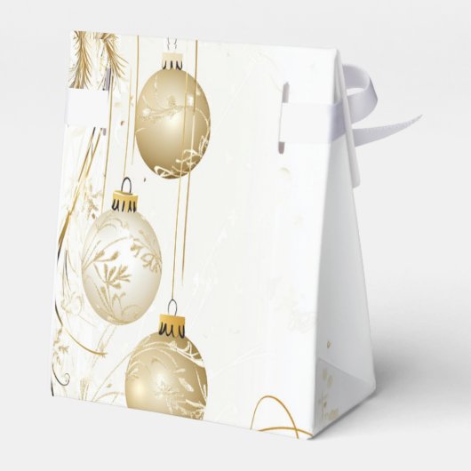 Golden Ornament Kerstfeest Elegant Bedankdoosjes (Achterkant)