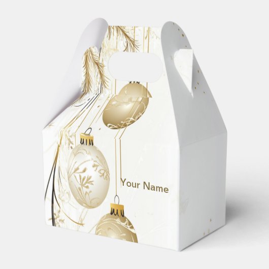 Golden Ornament Kerstfeest Elegant Bedankdoosjes (Achterkant)