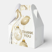 Golden Ornament Kerstfeest Elegant Bedankdoosjes (Voorkant Zijde)