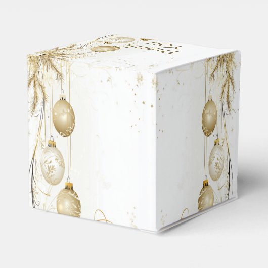 Golden Ornament Kerstfeest Elegant Bedankdoosjes (Achterkant)