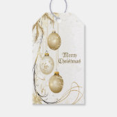 Golden Ornament Kerstfeest Elegant Cadeaulabel (Voorkant)