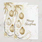 Golden Ornament Kerstfeest Elegant Feestdagenkaart (Voorkant / Achterkant)