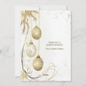 Golden Ornament Kerstfeest Elegant Feestdagenkaart (Achterkant)