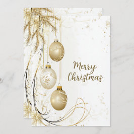 Golden Ornament Kerstfeest Elegant Feestdagenkaart