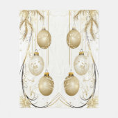 Golden Ornament Kerstfeest Elegant Fleece Deken (Voorkant)
