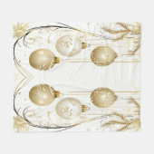 Golden Ornament Kerstfeest Elegant Fleece Deken (Voorkant (Horizontaal))