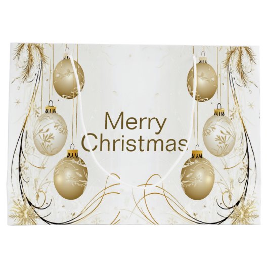 Golden Ornament Kerstfeest Elegant Groot Cadeauzakje (Achterkant)