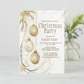 Golden Ornament Kerstfeest Elegant Kaart (Staand voorkant)