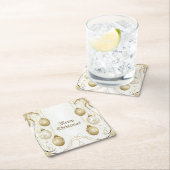 Golden Ornament Kerstfeest Elegant Kartonnen Onderzetters (Insitu)