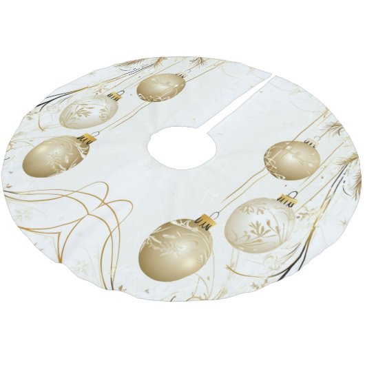Golden Ornament Kerstfeest Elegant Kerstboom Rok (Gekanteld)
