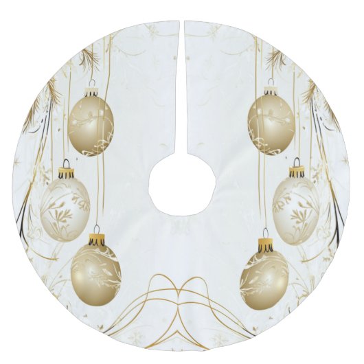 Golden Ornament Kerstfeest Elegant Kerstboom Rok (Voorkant)