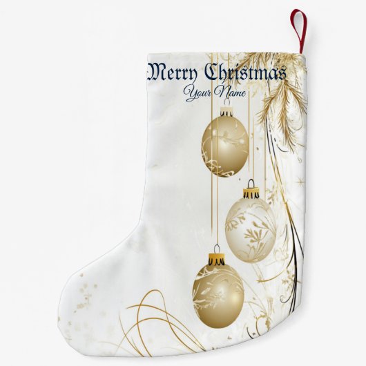 Golden Ornament Kerstfeest Elegant Kleine Kerstsok (Achterkant)