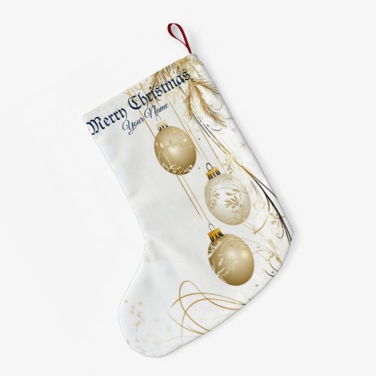 Golden Ornament Kerstfeest Elegant Kleine Kerstsok (Achterkant (Hangend))