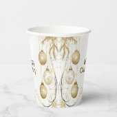 Golden Ornament Kerstfeest Elegant Papieren Bekers (Rechts)
