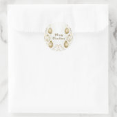 Golden Ornament Kerstfeest Elegant Ronde Sticker (Tas)