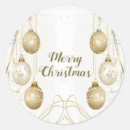 Golden Ornament Kerstfeest Elegant Ronde Sticker