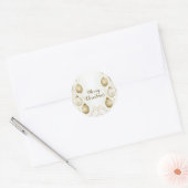 Golden Ornament Kerstfeest Elegant Ronde Sticker (Envelop)