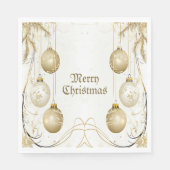 Golden Ornament Kerstfeest Elegant Servet (Voorkant)