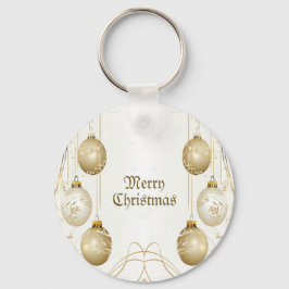 Golden Ornament Kerstfeest Elegant Sleutelhanger