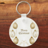 Golden Ornament Kerstfeest Elegant Sleutelhanger (Achterkant)