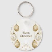 Golden Ornament Kerstfeest Elegant Sleutelhanger (Achterkant)