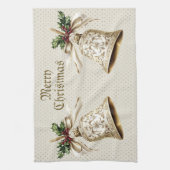 Golden Ornament Kerstfeest Elegant Theedoek (Verticaal)